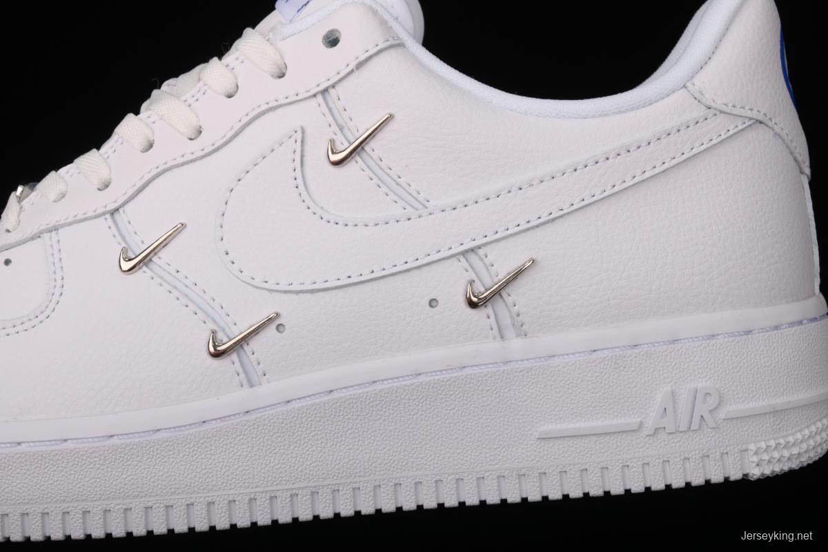 NIKE Air Force 11607 Low All white joint name small silver hook low-top casual board shoes CT1990-100