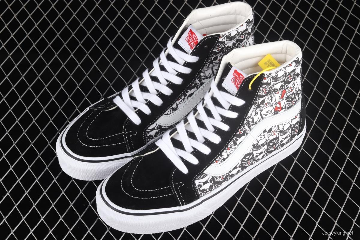 Vans Sk8-Hi synchronous cartoon robot cat high-top leisure vulcanized sports shoes VN0A4BV8BCL