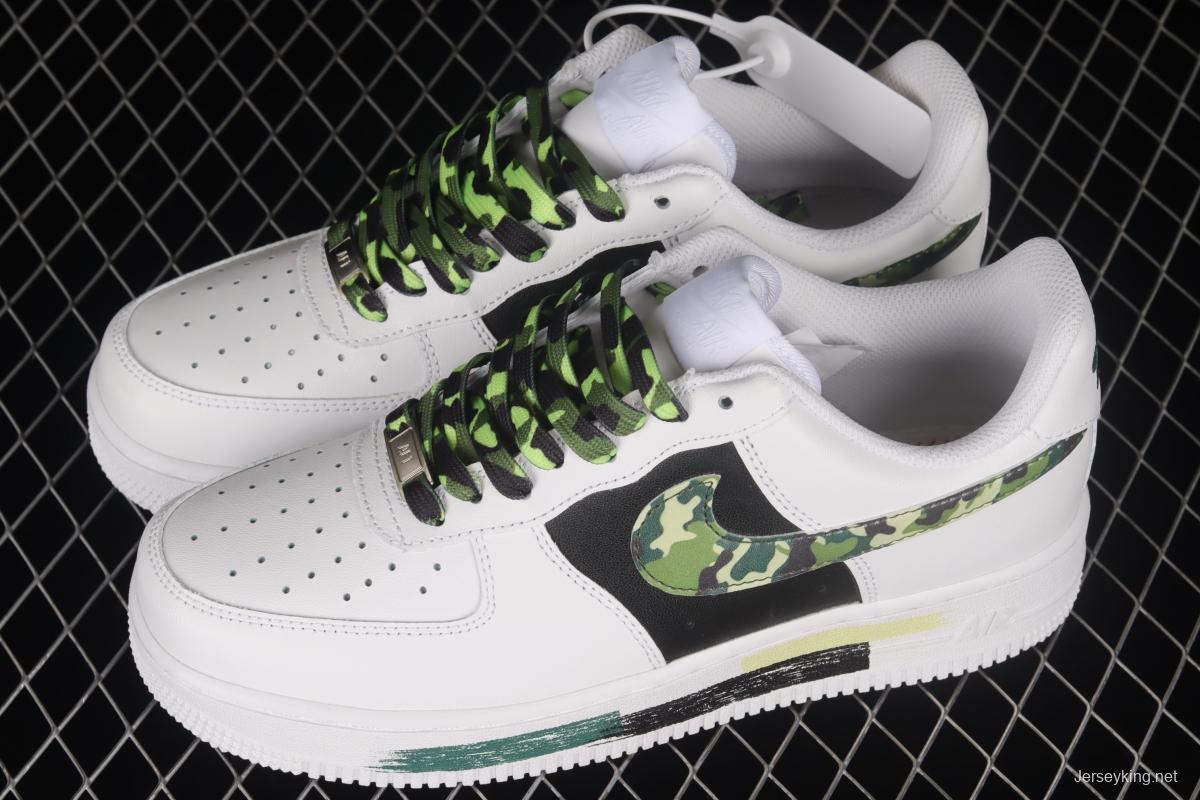 NIKE Air Force 1x 07 Lx painted army green hook white and blue low upper board shoes CW2288-113