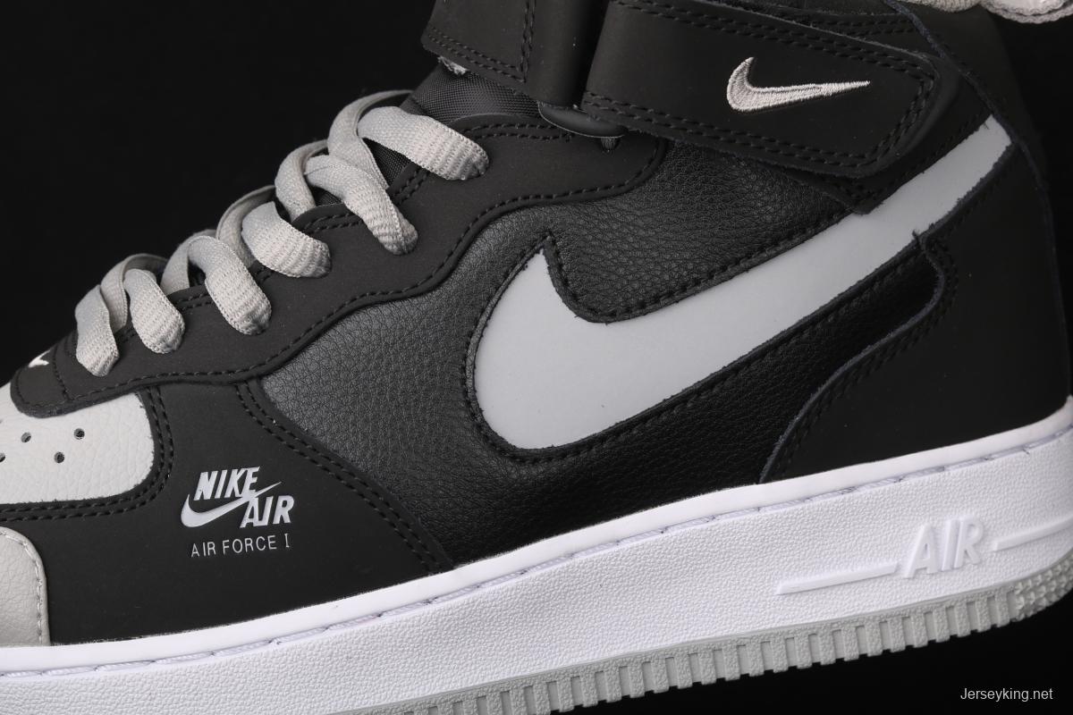 NIKE Air Force 1 Lv8 ShAdidasow Grey Shadow Grey side Logo3M reflective board shoes BQ6819-008