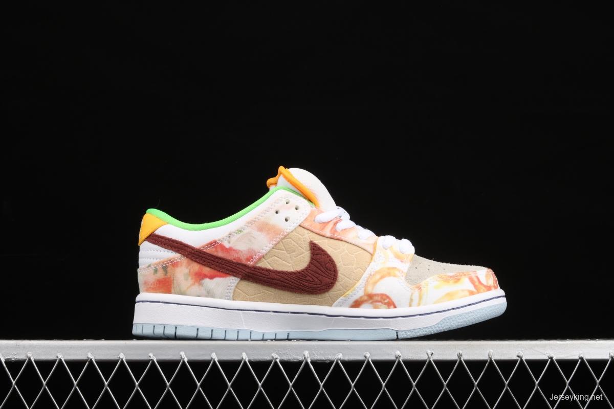 F version large box NIKE SB DUNK Low CNY joint style Chinese mandarin duck tie-dyed low-top skateboard shoes CV1628-800