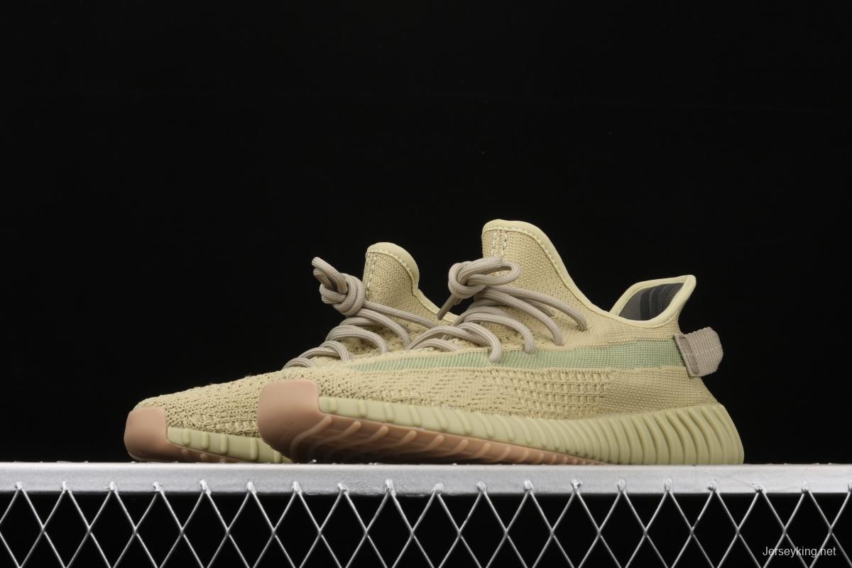 Adidas Yeezy 350 Boost V2 Sulfur FY5346 Darth Coconut 350 second generation hollowed-out matcha green color matching