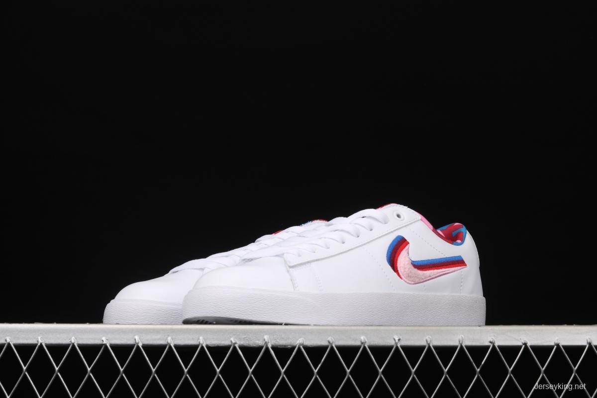 NIKE SB Blazer Low x Parra joint model 3D naked eye tricolor color hook leisure board shoes CN4507-100