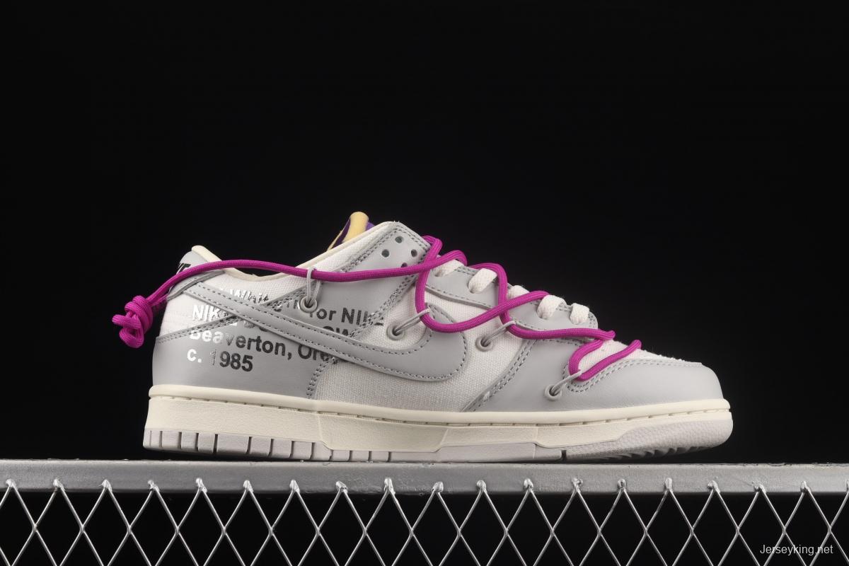 OFF-White x NIKE DUNK Low OW white gray leisure sports skateboard shoes DM1602-111,