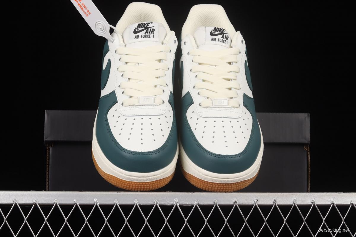 NIKE Air Force 1x07 Low rice white, dark green, low-top casual board shoes AQ2312-306