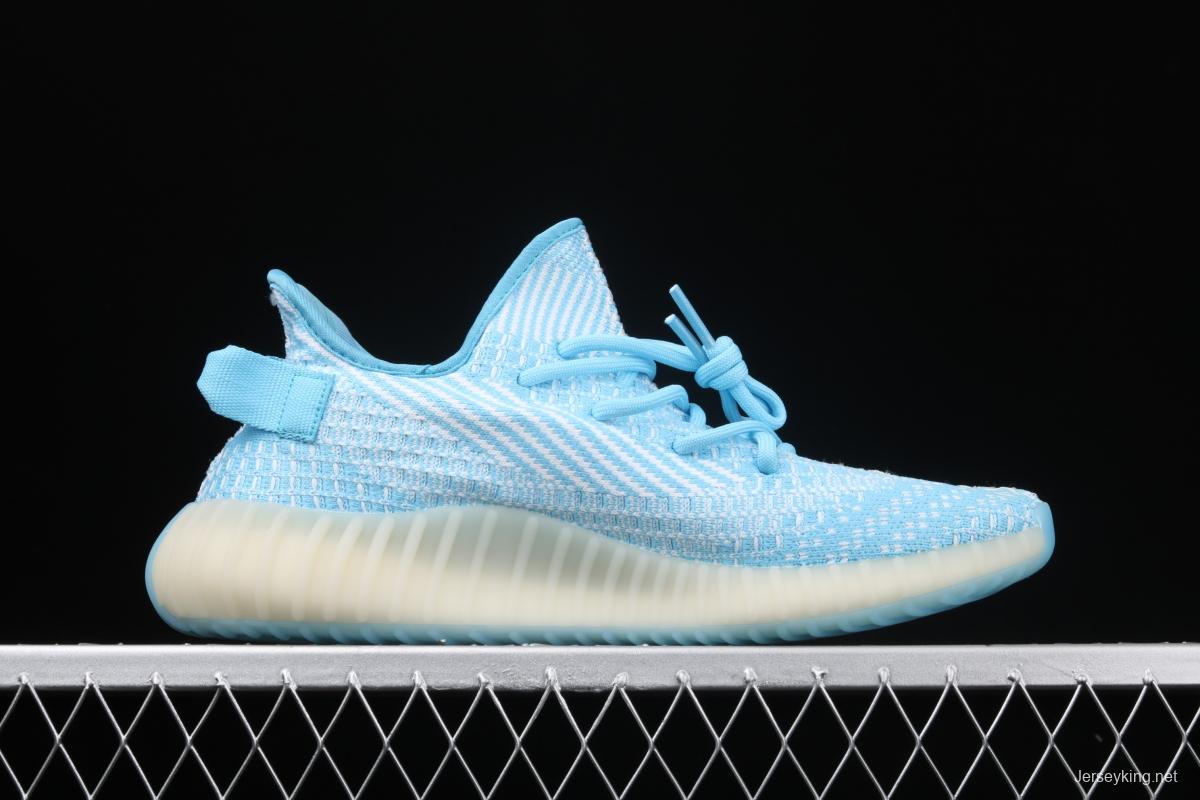 Adidas Yeezy 350 Boost V2 CI1173 Darth Coconut 350 second generation silver powder hollowed-out North Carolina blue color match