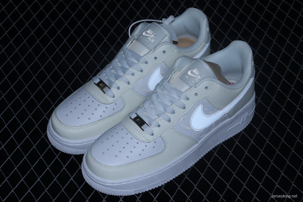 NIKE Air Force 1' 07 Low simple white 3M reflective low-top casual board shoes DR7857-100