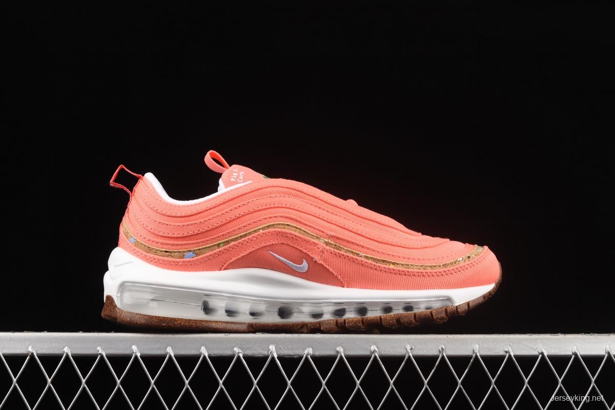 NIKE Air Max 97 SE bullet orange powder embroidered air cushion running shoes DC4012-800