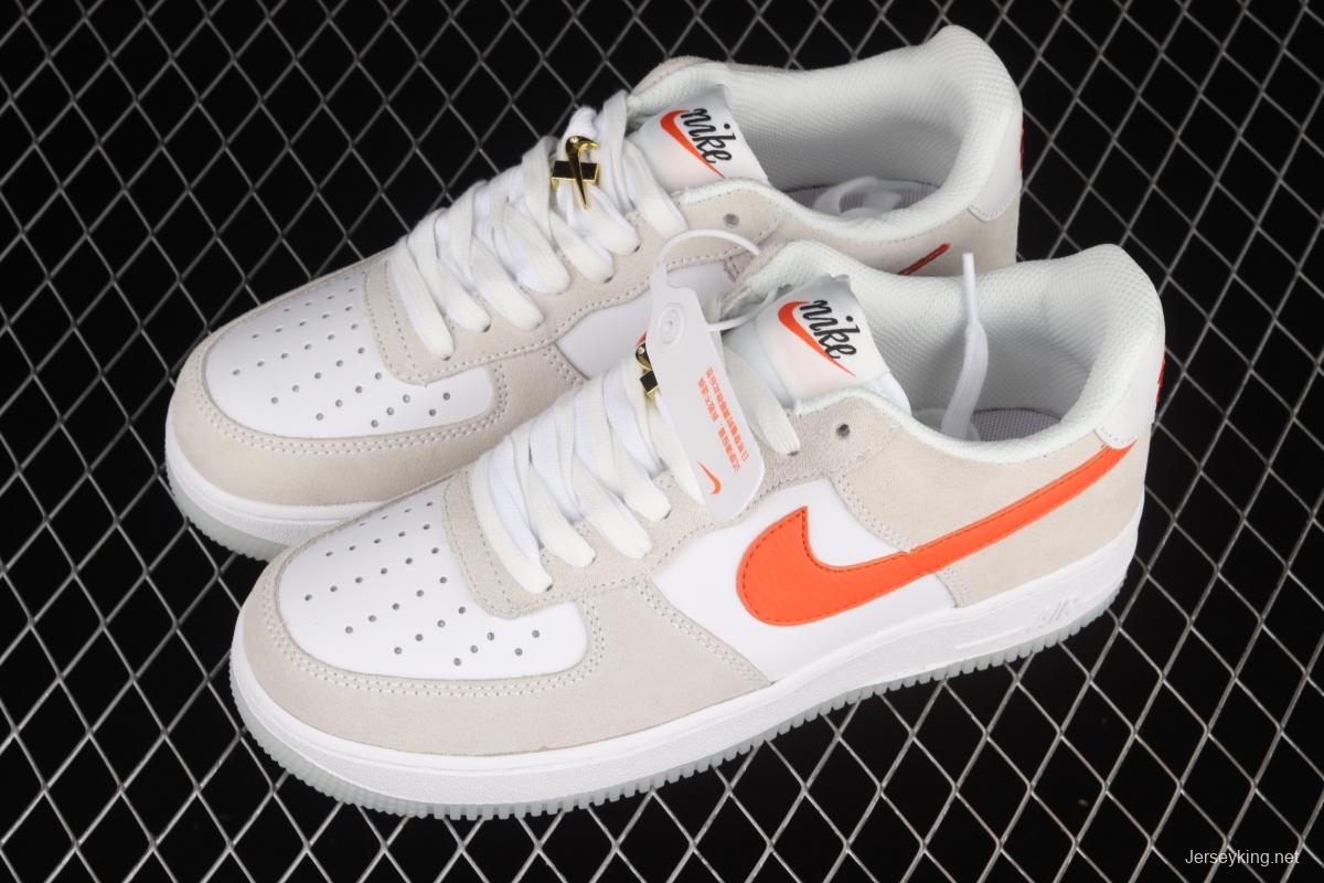 NIKE Air Force 1x 07 Low SE 50th anniversary low-top casual board shoes DA8302-101m white orange gold buckle