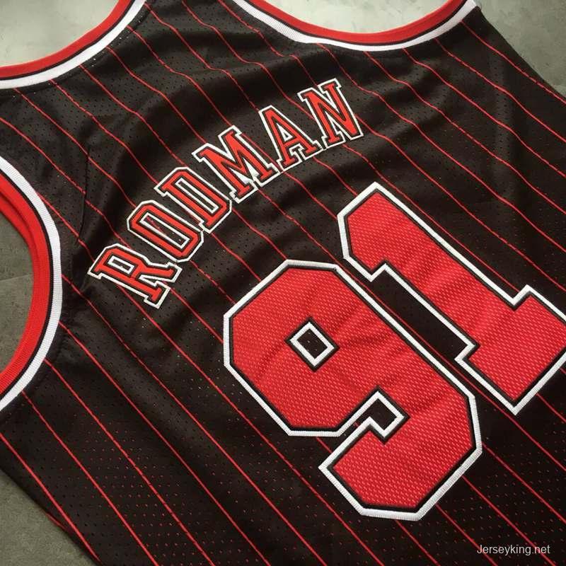 Men's Dennis Rodman Black Retro Classic Team Jersey