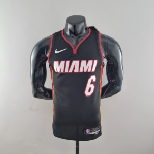 75th Anniversary Miami Heat JAMES #6 Black NBA Jersey