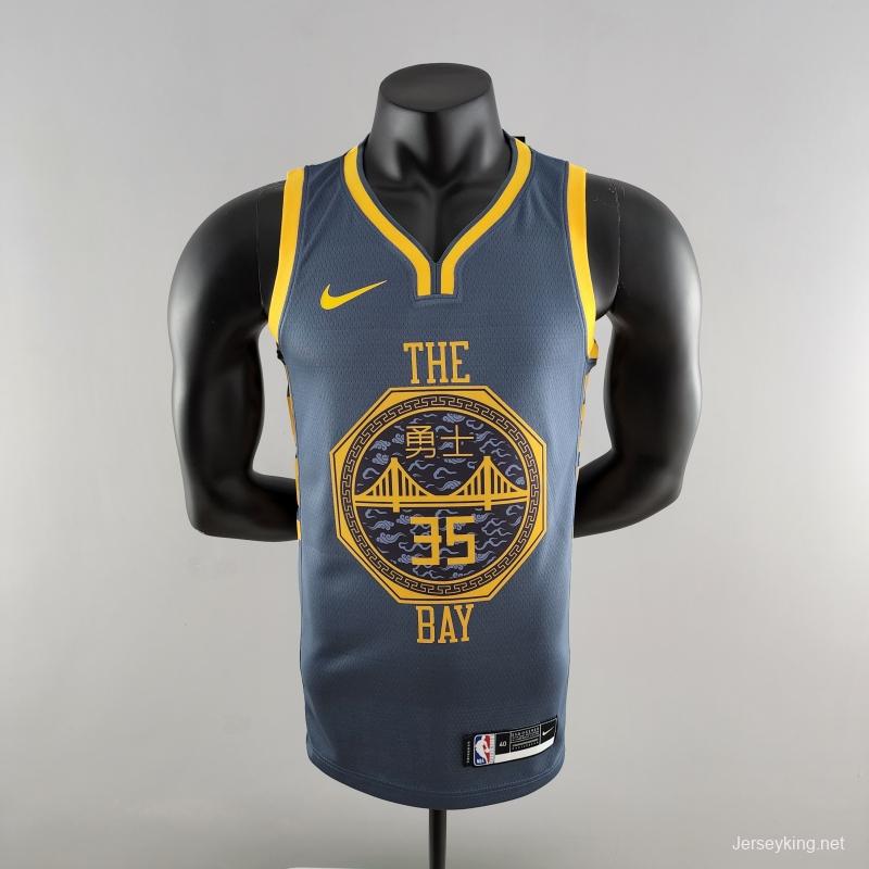 2018 DURANT #35 Golden State Warriors Grey NBA Jersey