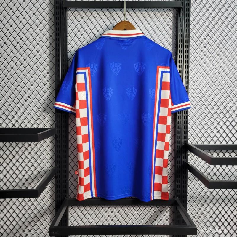 Retro 1998 Croatia Away Blue Jersey