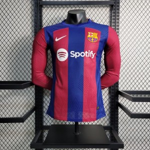 Player Version 23-24 Long Sleeve Barcelona Home Jersey