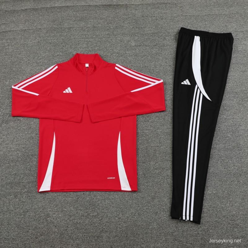 2024 Adidas Red Half Zipper Jacket+Pants