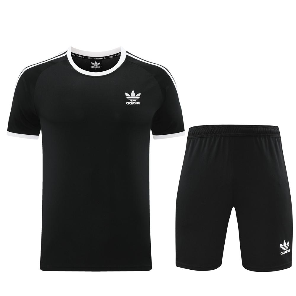 24/25 Adidas Original Black Short Sleeve Jersey+Shorts