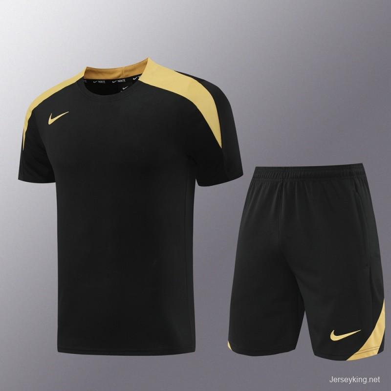 24/25 Nike Black/Golden Short Sleeve Jersey+Shorts