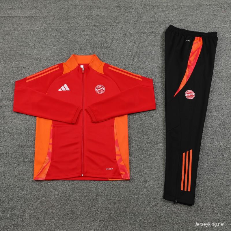 24/25 Bayern Munich Red Full Zipper Jacket +Long Pants