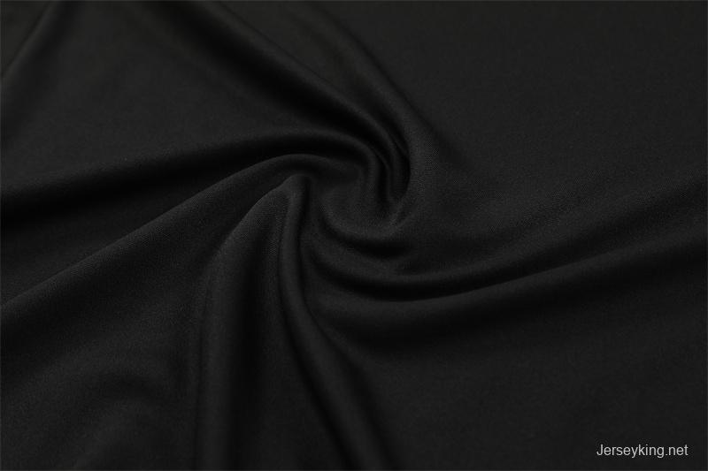 2024 Germany Black Half Zipper Jacket+Long Pants