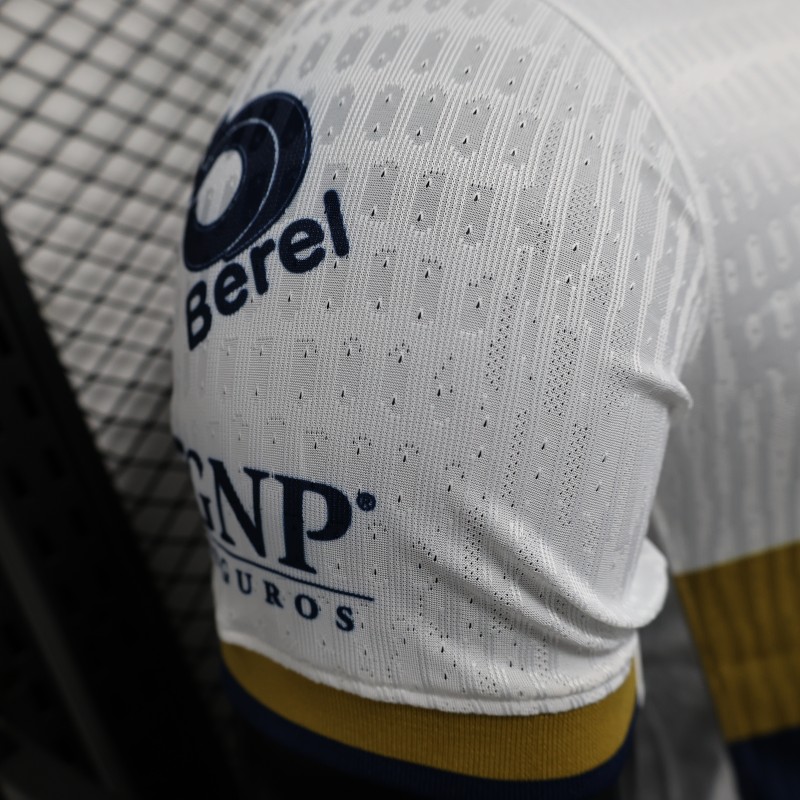 Player Version 25/26 Club America Away White with Navy and Gold Eagle Crest Jersey