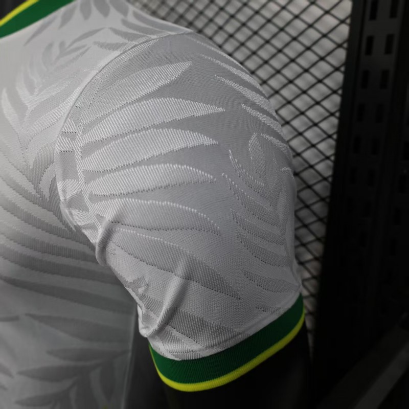Player Version 2025 Brazil White with Rooster Print Jersey