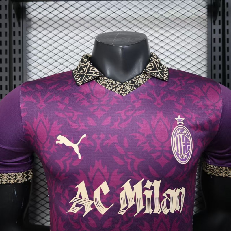 Player Version 25/26 AC Milan Redesigned Away Purple with Geometric Pattern Jersey