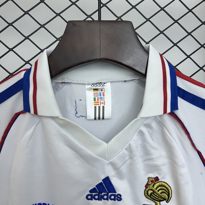 Retro 1998 Kids France Away Size 16-28 Jersey