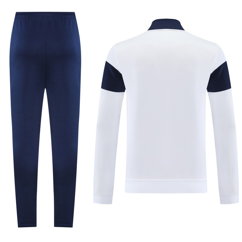 2025 Nike White/Navy Full Hoodie Zipper Jacket +Long Pants