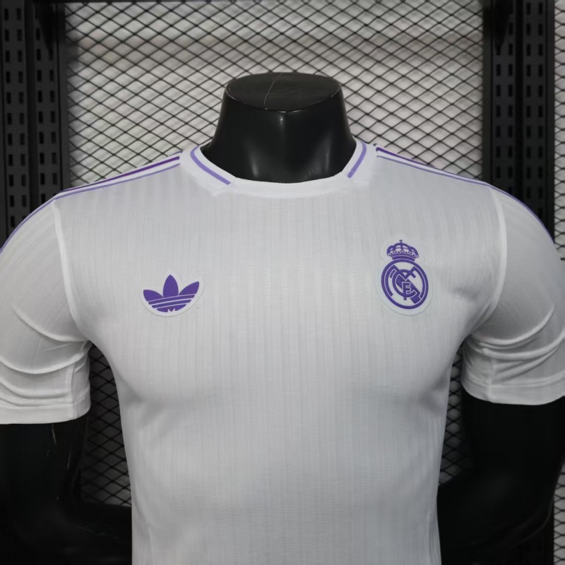 Player Version 25/26 Real Madrid White with Purple Trim Jersey