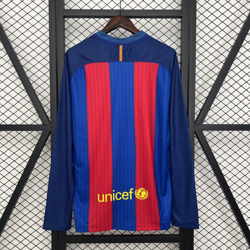 14/15 Retro Long Sleeve Barcelona Home Jersey