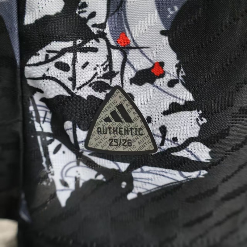 Player Version 2025 Japan Gray with Traditional Dragon and Cherry Blossom Pattern Jersey