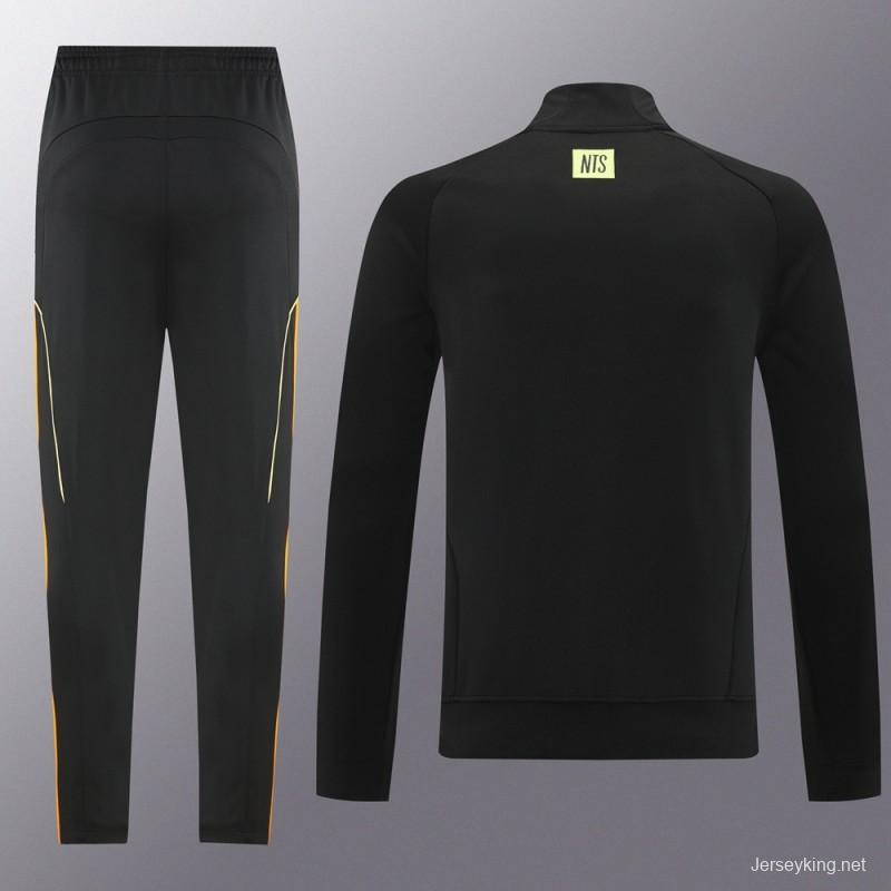 25/26 Arsenal Black Full Zipper Jacket + Long Pants