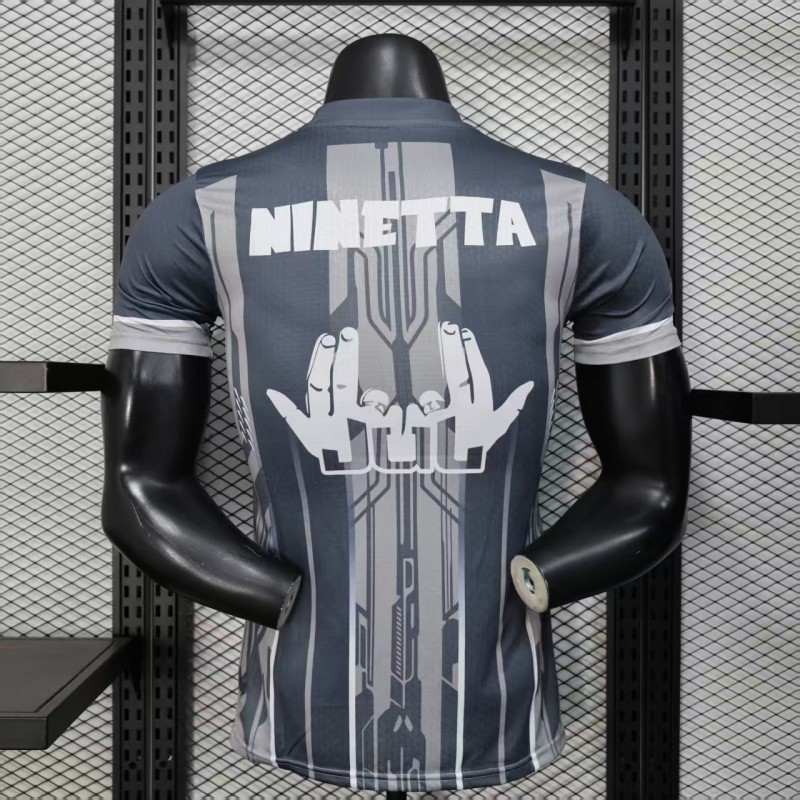 Player Version 25/26 Olympique de Marseille Grey with Geometric Stripes Jersey