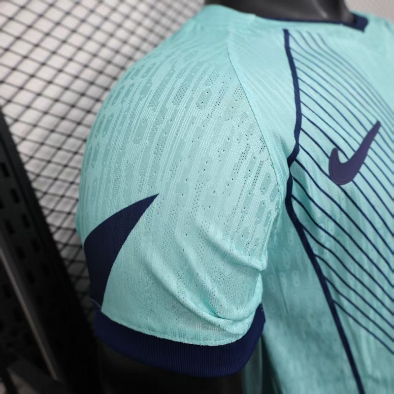 Player Version 25/26 FC Barcelona Light Blue with Vertical Pinstripe Pattern Jersey