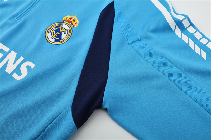Retro 05/06 Real Madrid Light Blue Half Zipper Jacket