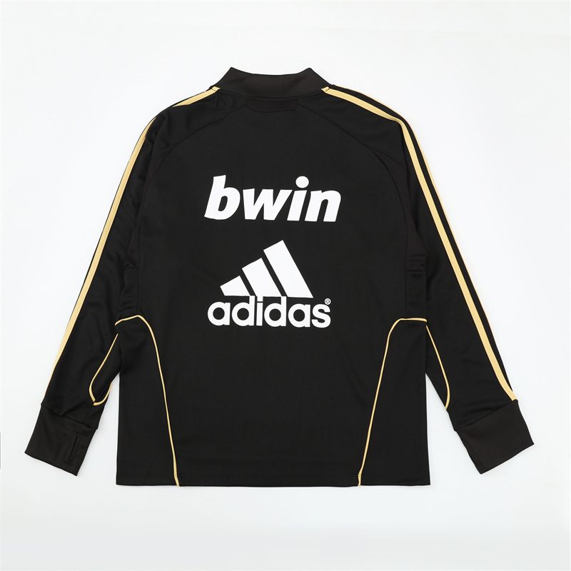 Retro 11/12 Real Madrid Black Half Zipper Jacket