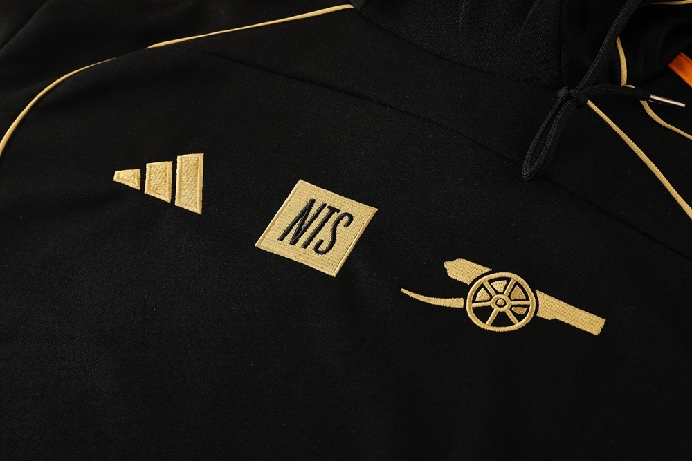 25/26 Arsenal Black Full Zipper Jacket + Long Pants