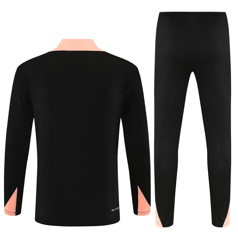 Player Version 25/26 France Black Half Zipper Jacket+Long Pants