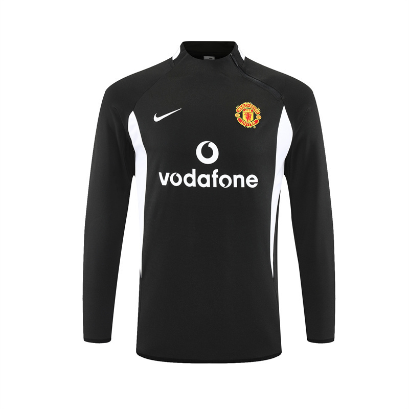 Retro 02/03 Manchester United Black Half Zipper Jacket