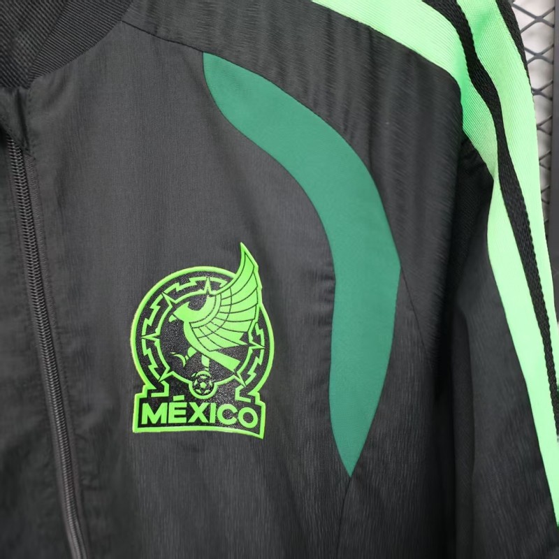 Player Version 2025 Mexico Black/Green Windbreaker (with Inner Lining)