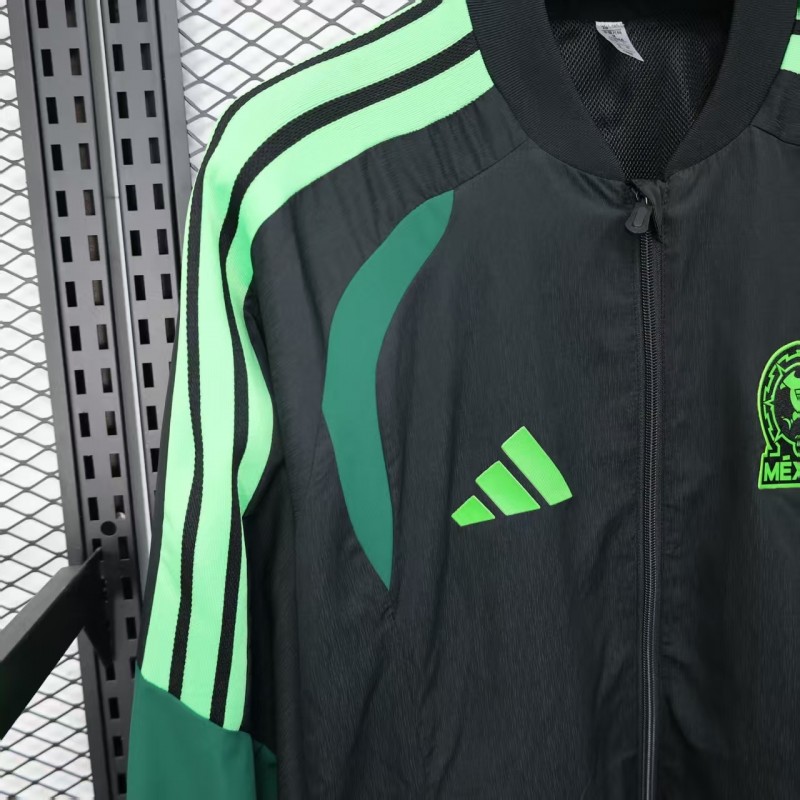 Player Version 2025 Mexico Black/Green Windbreaker (with Inner Lining)