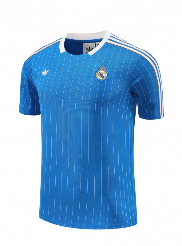 25/26 Real Madrid Adidas Original Blue Short Sleeve Jersey+Shorts