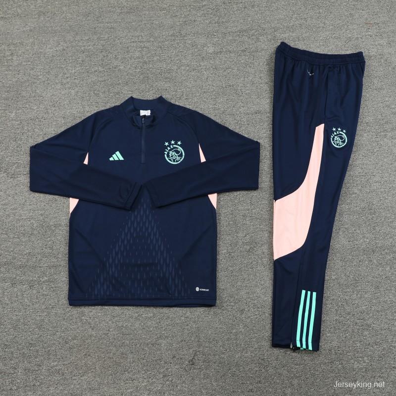 25/26 Ajax Navy Half Zipper Jacket+Long Pants