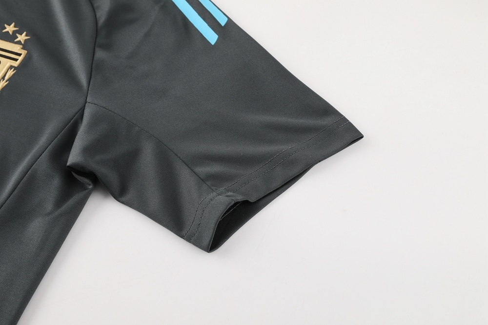 2025 Argentina Dark Gray Short Sleeve+Soccer Shorts