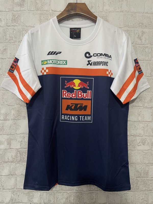 2025 F1 Red Bull KTM Racing Team Navy and White with Orange Stripes Jersey