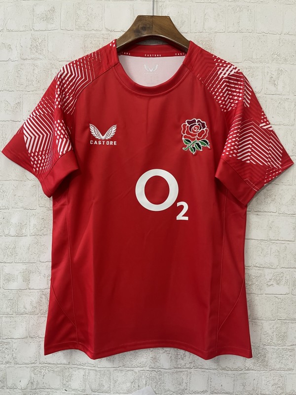 2026 England Red with Geometric Stripe Pattern Jersey