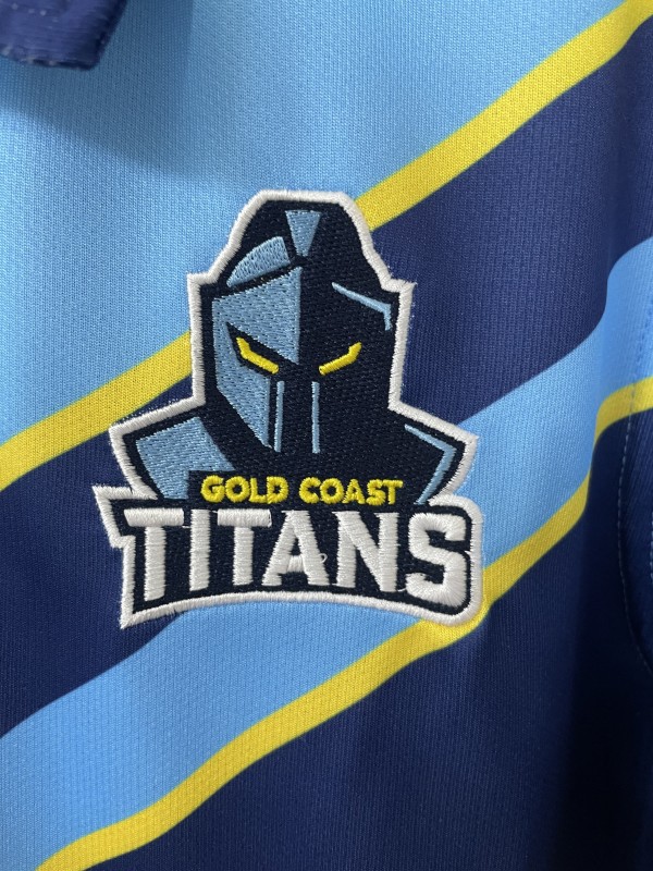 25/26 Gold Coast Titans Navy Blue with Sky Blue and Gold Chevrons Jersey