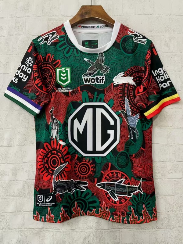 25/26 South Sydney Rabbitohs Green and Red with Indigenous Art Jersey