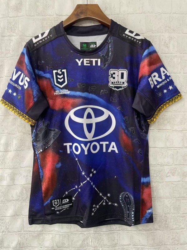 25/26 North Queensland Cowboys Navy with Indigenous Galaxy Design Jersey