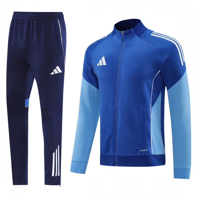 2025 Adidas Colorful Blue Full Zipper Jacket+Long Pants